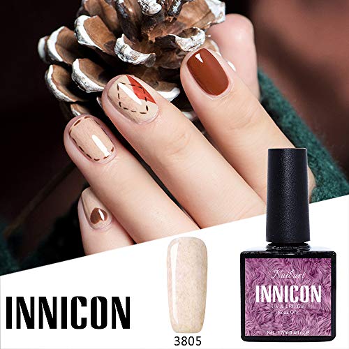 INNICON 6 UV LED Kit de esmalte de gel de uñas semipermanente Kit de esmalte de gel para uñas Gellack Pink Red Fur para invierno otoño