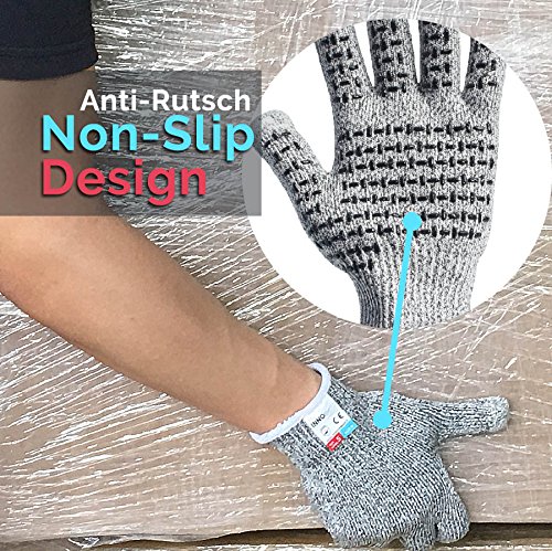 InnoBeta Corte guantes resistentes, resistente al corte de seguridad guantes de trabajo, guantes de cocina Mx2 M2