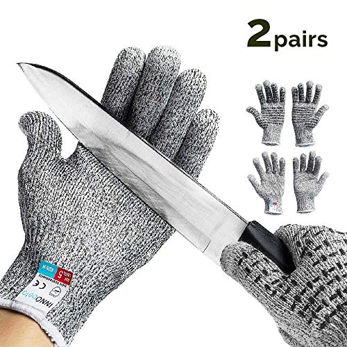 InnoBeta Corte guantes resistentes, resistente al corte de seguridad guantes de trabajo, guantes de cocina Mx2 M2