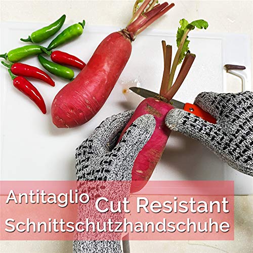 InnoBeta Corte guantes resistentes, resistente al corte de seguridad guantes de trabajo, guantes de cocina Mx2 M2