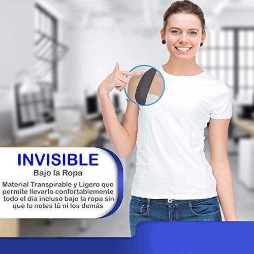 InnoTi Corrector de Postura Espalda para Hombre y Mujer - Soporte para Mantener los Hombros y la Espalda Recta - Ajustable y de Material Suave y Transpirable para el Máximo Confort (NEGRO)