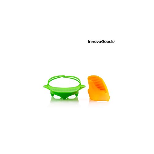 InnovaGoods Vaporera Plegable, Silicona, Verde, 20x4x20 cm