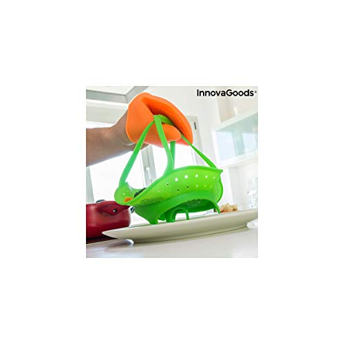 InnovaGoods Vaporera Plegable, Silicona, Verde, 20x4x20 cm