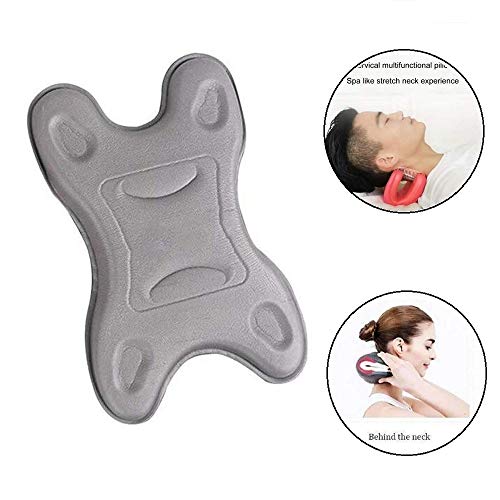Innovative Neck Stretcher,Portable Neck Support Pillow for Relief of Neck Pain & Stress, Improve Sleep Quality,for Side Sleepers, Back and Stomach Sleepers (Grey)