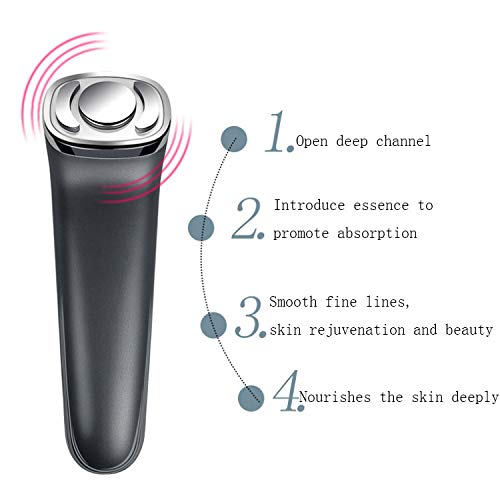 Instrumento De Belleza Facial Y Cuello,Instrumento De Belleza Facial De Radiofrecuencia,masajeador De Ojos Sónico Calentado,masajeador De Piel,Elimina Las Arrugas De Las Ojeras,Gris