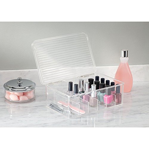 InterDesign - Clarity - Caja para Esmalte de uñas y cosméticos, con Tapa - Claro