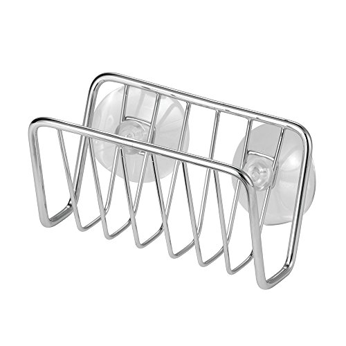 InterDesign Rondo soporte para jabones artesanales | Accesorios de cocina para almacenar esponjas de baño, jabón, etc. | El accesorio ideal con ventosas | Acero cromado