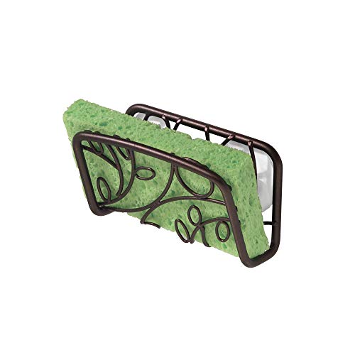 InterDesign Twigz soporte para jabones artesanales | Ideal cesta para esponjas de baño, jabones, etc. | Práctico almacenamiento con rejilla y ventosas | Metal bronce