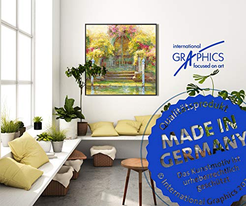 International Graphics - Impresión de arte enmarcado - Martine, Wentzeis - ''Poissons noir et gris''- 96 x 34 cm - Color del marco: Negro - Serie ATHOS