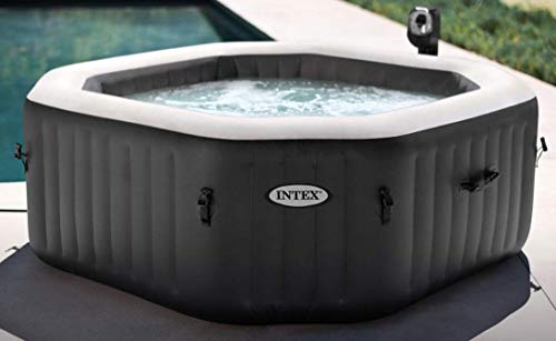 Intex 79" Whirlpool Pure SPA Octagon Bubble - Sistema de Agua Salada, Negro