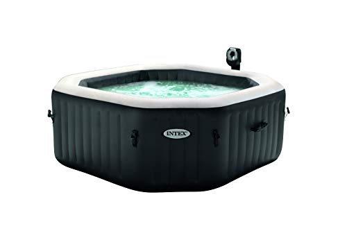 Intex 79" Whirlpool Pure SPA Octagon Bubble - Sistema de Agua Salada, Negro