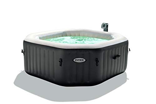 Intex PureSpa SSP-20 - Jacuzzi octogonal hinchable, 201x201x71 cm, blanco y gris
