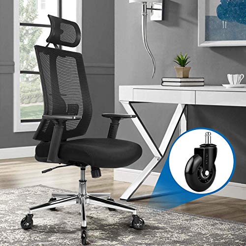 INTEY Ruedas para Silla Oficina (5 pcs 11mm) Seguro para Todos los Suelos Incluida la Madera Dura, Ventajas de fácil de Instalar, Alta Carga, silencioso y Suave INTLZ01