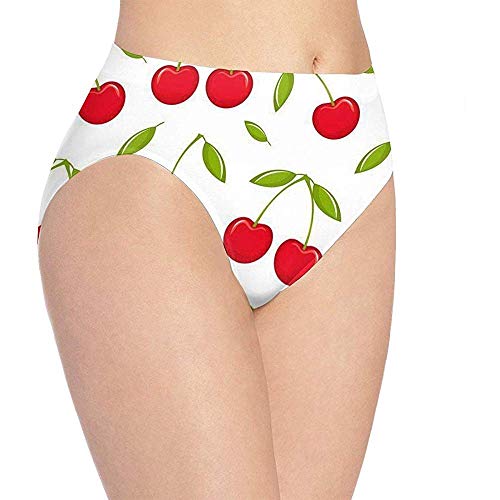 Intimo da Donna Red Cherry Designer Bikini Brief Hipster Underpants, L