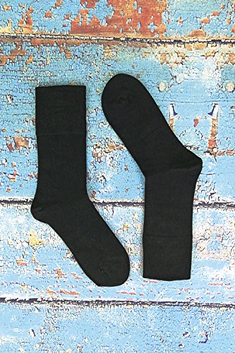 IOMI - 6 pares hombre sin elasticos diabeticos calcetines para la circulacion (39-45 eur, Black)