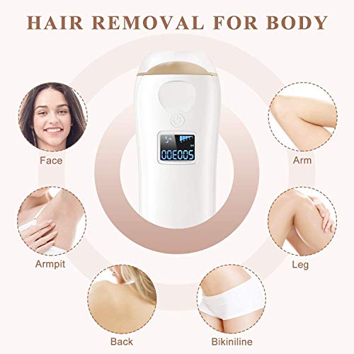 IPL Depiladora de Luz Pulsada, Láser de Depilación Permanente para Cuerpo y Cara 500300 Flashes Dispositivo Láser Profesional sin Dolor para el Hogar (Wihte Depiladora)