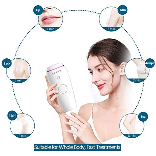 IPL la depilación,Depilación permanente,Depiladora de luz pulsada para 500,000 Pulsaciones para el Retiro del Pelo,Permanente con Sensor de Piel para Hogar y Viaje, para Mujer y Hombre