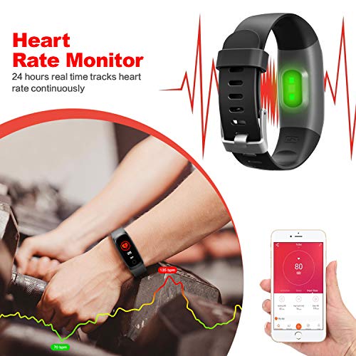 iPosible Pulsera Actividad, Reloj Inteligente Mujer Hombre con Pulsómetro Presión Arterial Pulsera Inteligente con Cronómetro Pulsera Podómetro Impermeable IP67 para Android iOS(24 Meses Garantía)