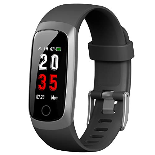 iPosible Pulsera Actividad, Reloj Inteligente Mujer Hombre con Pulsómetro Presión Arterial Pulsera Inteligente con Cronómetro Pulsera Podómetro Impermeable IP67 para Android iOS(24 Meses Garantía)