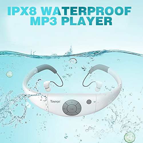 IPX 8 Mp3 Acuatico, 8GB Auriculares De Natación, Funcionan Durante 6-8 Horas bajo el Agua 3 Metros con función aleatoria - Blanco