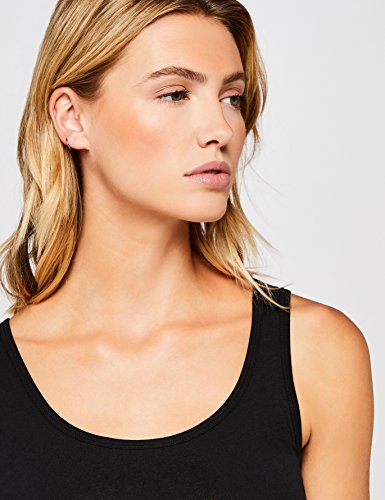 IRIS & LILLY Camiseta de Tirantes de Algodón para Mujer, Pack de 2, 2 x Negro, Large