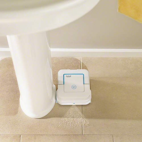 iRobot Braava jet 250 Robot friegasuelos con pulverizador de chorro a presión, 3 en 1: limpieza y mojado, mejor para cuartos de baño y cocinas, funciona con paños de uso único y paños lavables