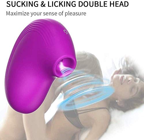 IRRESISTIBLE Masajeador Doble Función, 8 Modos de Succión, estimula el clitoris y Las Zonas Erogenas, Impermeable, Carga USB