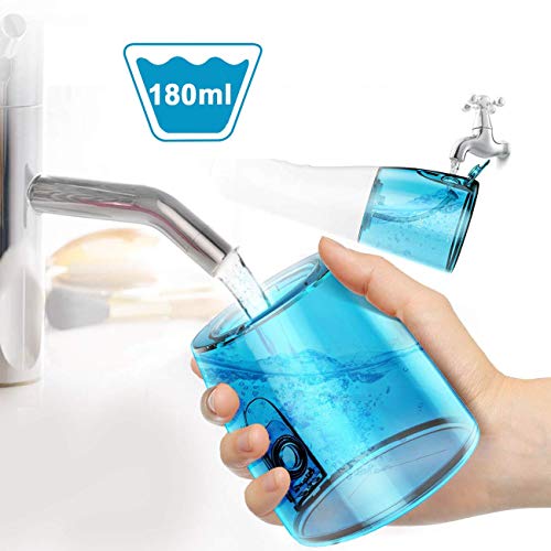 Irrigador Dental Portátil, The perseids Irrigador Bucal Portable, Tanque de 180ml para Tirantes, IPX7 USB Impermeable Recargable, Adecuda para Viajes y Uso en el Hogar