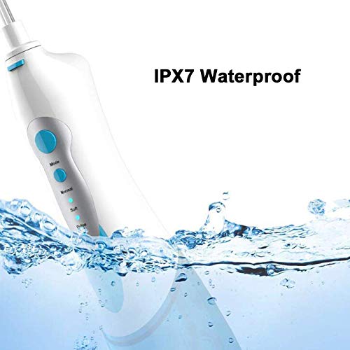 Irrigador Dental Portátil, The perseids Irrigador Bucal Portable, Tanque de 180ml para Tirantes, IPX7 USB Impermeable Recargable, Adecuda para Viajes y Uso en el Hogar