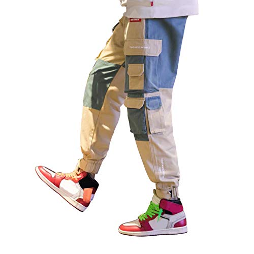 Irypulse Pantalones Carga Hombre Moda Callejera Urbana, Pantalóns de Combate Holgados Casual Deportivi, para Adolescentes, Jóvenes y Niños, Pantalone de Trabajo Múltiples Bolsillos - Diseño Original