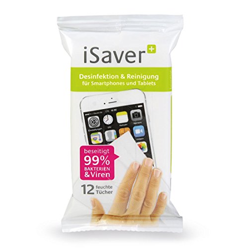 iSaver+ Toallitas desinfectantes húmedas, desinfectantes y limpieza para smartphone, tablet, teclado, monitor y ratón