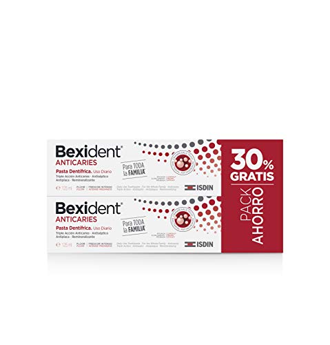 Isdin Bexident Anticaries Pack ahorro 30% EXTRA Pasta dentífrica 125ml+125ml