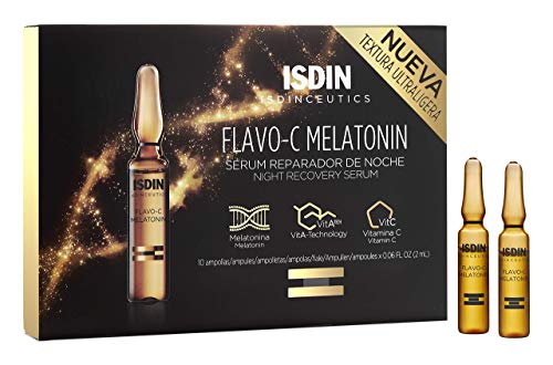 Isdin Isdinceutics Flavo-C Melatonin Serum Reparador de Noche | Ayuda a Estimular las Defensas Antioxidantes de la Piel Durante la Noche Monodosis 10 x 2ml