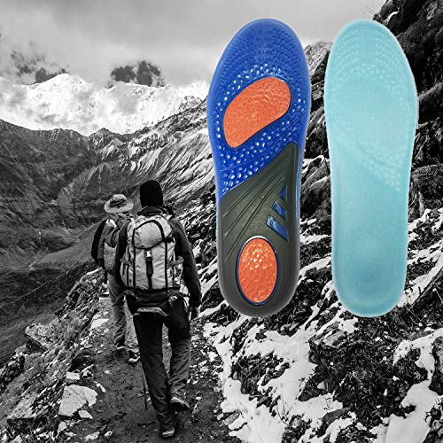 isermeo Plantillas Gel, Plantillas Silicona Ortopedicas Deportivas Deporte Sports para Mujer y Hombre - Ayuda a Reducir el Dolor Protección de Talón y Soporte - M