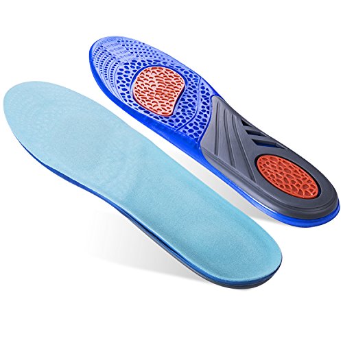 isermeo Plantillas Gel, Plantillas Silicona Ortopedicas Deportivas Deporte Sports para Mujer y Hombre - Ayuda a Reducir el Dolor Protección de Talón y Soporte - M