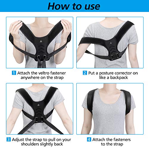 Isincer Corrector de Postura Espalda y Hombros, Espalda Soporte Chaleco Enderezador de Espalda Transpirable para Aliviar Dolor Postura Ajustable Faja Espalda Recta Soporte