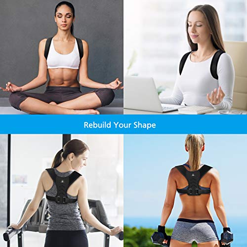 Isincer Corrector de Postura Espalda y Hombros, Espalda Soporte Chaleco Enderezador de Espalda Transpirable para Aliviar Dolor Postura Ajustable Faja Espalda Recta Soporte