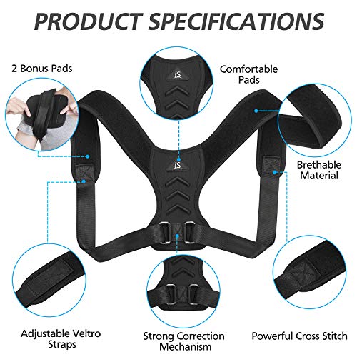Isincer Corrector de Postura Espalda y Hombros, Espalda Soporte Chaleco Enderezador de Espalda Transpirable para Aliviar Dolor Postura Ajustable Faja Espalda Recta Soporte