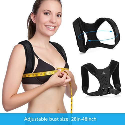 Isincer Corrector de Postura Espalda y Hombros, Espalda Soporte Chaleco Enderezador de Espalda Transpirable para Aliviar Dolor Postura Ajustable Faja Espalda Recta Soporte
