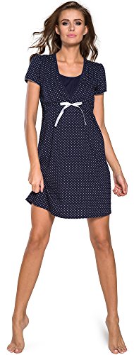 Italian Fashion IF Camisón Premamá J4J 0114 (Azul Oscuro, L)