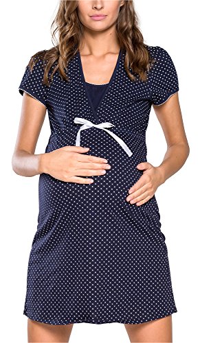 Italian Fashion IF Camisón Premamá J4J 0114 (Azul Oscuro, L)