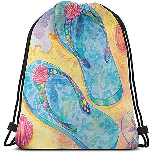 iuitt7rtree Gimnasio bolsas con cordón, para verano, playa, chanclas, bolsa de gimnasio, bolsa para viajes, playa, uniforme de almacenamiento, Bagmotion 2060