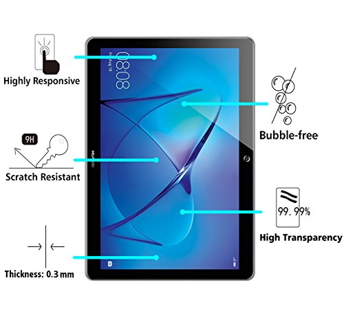 ivoler [2 Unidades] Protector de Pantalla para Huawei Mediapad T3 10, Cristal Vidrio Templado Premium