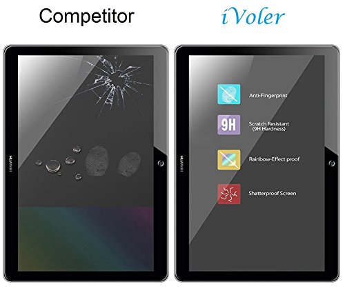 ivoler [2 Unidades] Protector de Pantalla para Huawei Mediapad T3 10, Cristal Vidrio Templado Premium