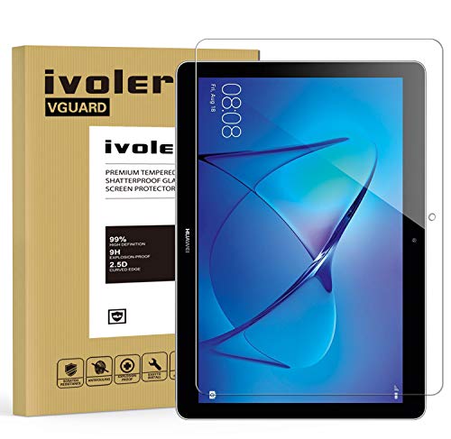 ivoler Protector de Pantalla para Huawei Mediapad T3 10.0, Cristal Vidrio Templado Premium [9H Dureza] [Alta Definicion 0.3mm] [2.5D Round Edge]
