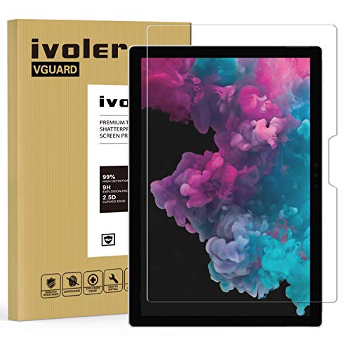 ivoler Protector de Pantalla para Microsoft Surface Pro 7 2019 / Microsoft Surface Pro 6 2018 / Microsoft Surface Pro 2017 / Microsoft Surface Pro 4, Cristal Vidrio Templado Premium