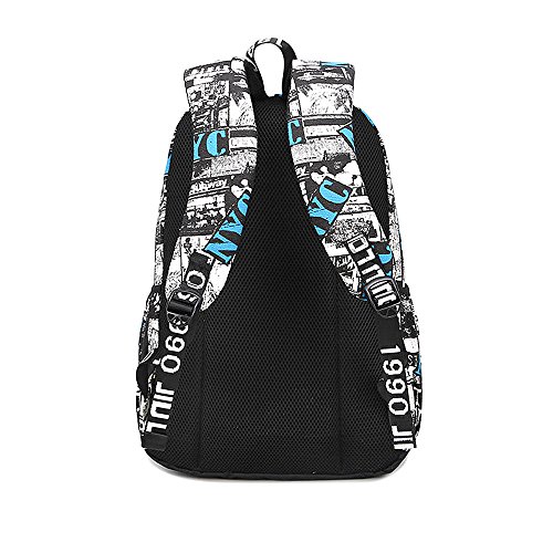 ivotre Gli adolescenti Moda Ricco estilo Tele Impresión Viajes Mochila Bookbag con bolsa y lápiz riñonera para hombres de trabajar, studiare, Viajes, Campo, Ejercicio