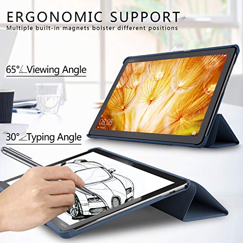 IVSO Funda Carcasa para Huawei MediaPad M5 Lite 10, Slim PU Protectora Carcasa Cover para Huawei MediaPad M5 Lite 10.1 Pulgadas, Blue