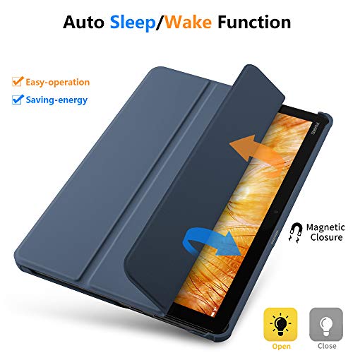 IVSO Funda Carcasa para Huawei MediaPad M5 Lite 10, Slim PU Protectora Carcasa Cover para Huawei MediaPad M5 Lite 10.1 Pulgadas, Blue