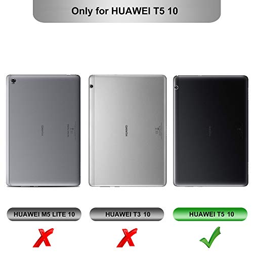 IVSO Funda Carcasa para Huawei MediaPad T5 10, Slim PU Protectora Carcasa Cover para Huawei MediaPad T5 10 10.1 Pulgadas 2018, Rojo